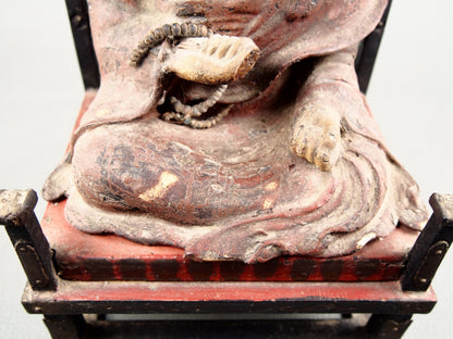 Antique Japanese Kobo Daishi in Zushi Shrine – Edo Attribution, 35 cm – profile and silhouette detail
