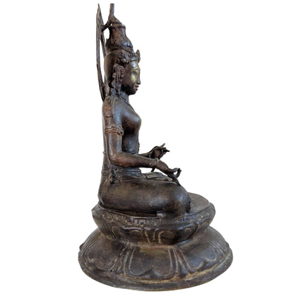 Antique Javanese Padmapani Avalokiteshvara – Bronze, 32 cm – left-side view