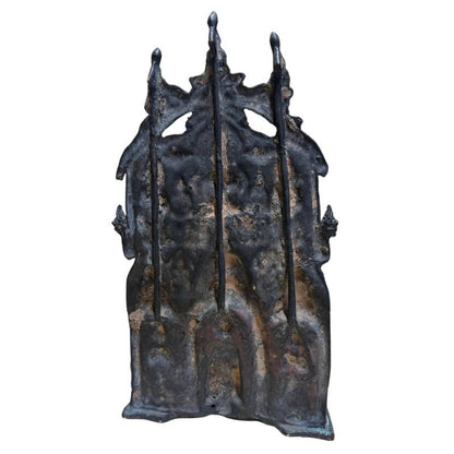 Antique Muchalinda Buddha Temple Relief – Bronze, 29 cm – right-side view