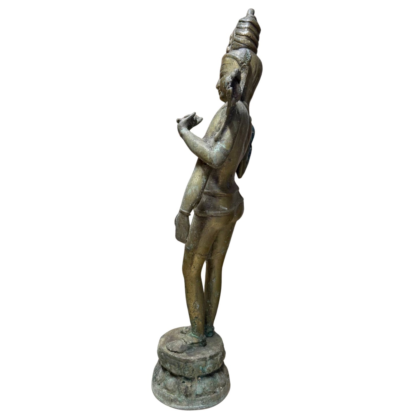 Antique Nepalese Four-Armed Avalokiteshvara – Gilt Bronze, 55 cm – right-side view
