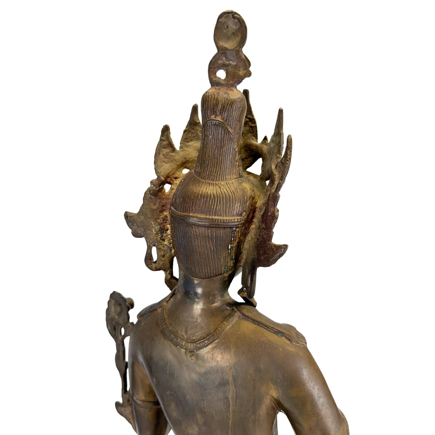 Antique Nepalese Green Tara – Gilt Bronze, 19th Century, 78 cm – underside and base view