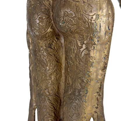 Antique Nepalese Green Tara – Gilt Bronze, 19th Century, 78 cm – casting and construction detail