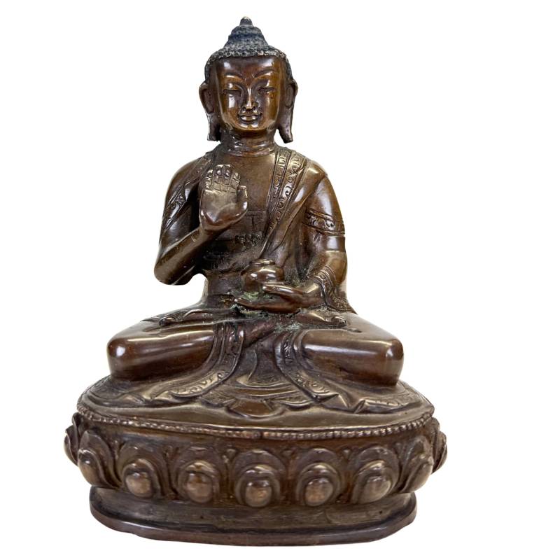Antique Nepalese Medicine Buddha – Bronze, 13 cm – front view