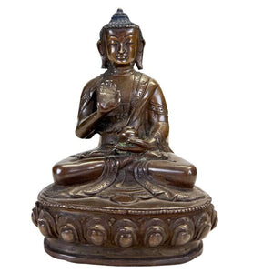 Antique Nepalese Medicine Buddha – Bronze, 13 cm