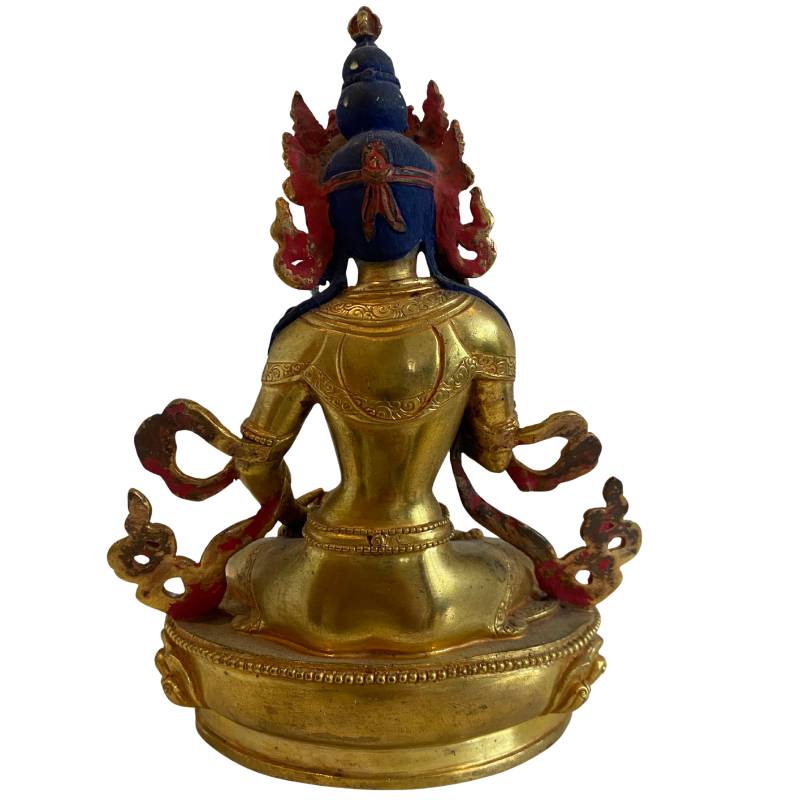 Antique Nepalese White Tara – Gilt Bronze, Newar Style, 15 cm – rear view