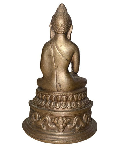 Antique Pala-Style Shakyamuni Travel Shrine – Bronze, 10.5 cm – rear view