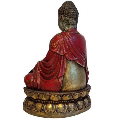 Antique Sino-Tibetan Bronze Buddha in Abhaya Mudra – right three-quarter rear view