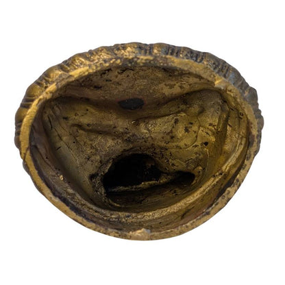 Antique Sino-Tibetan Bronze Buddha in Dharmachakra Mudra – close view of the central details
