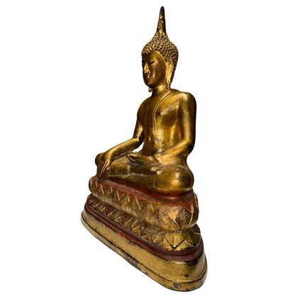 Antique Thai Rattanakosin Buddha – Gilt Bronze, 44 cm – close view of the upper section
