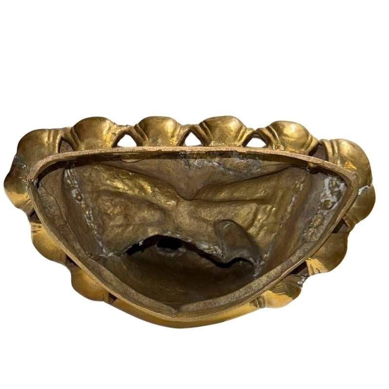 Antique Tibetan gilt bronze Buddha, open underside with rough casting interior