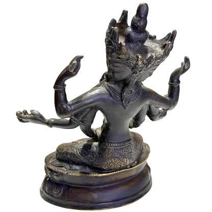 Antique Ushnishavijaya (Namgyalma) – Himalayan Bronze, 21 cm – right three-quarter rear view