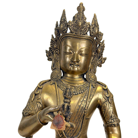 Antique Tibetan Vajrasattva, also known as Dorje Sempa, in gilt bronze