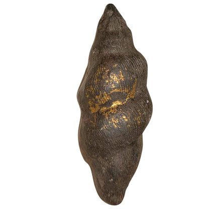 Archaïsch Boeddhabeeld met bladgoud en diepe patina audit
