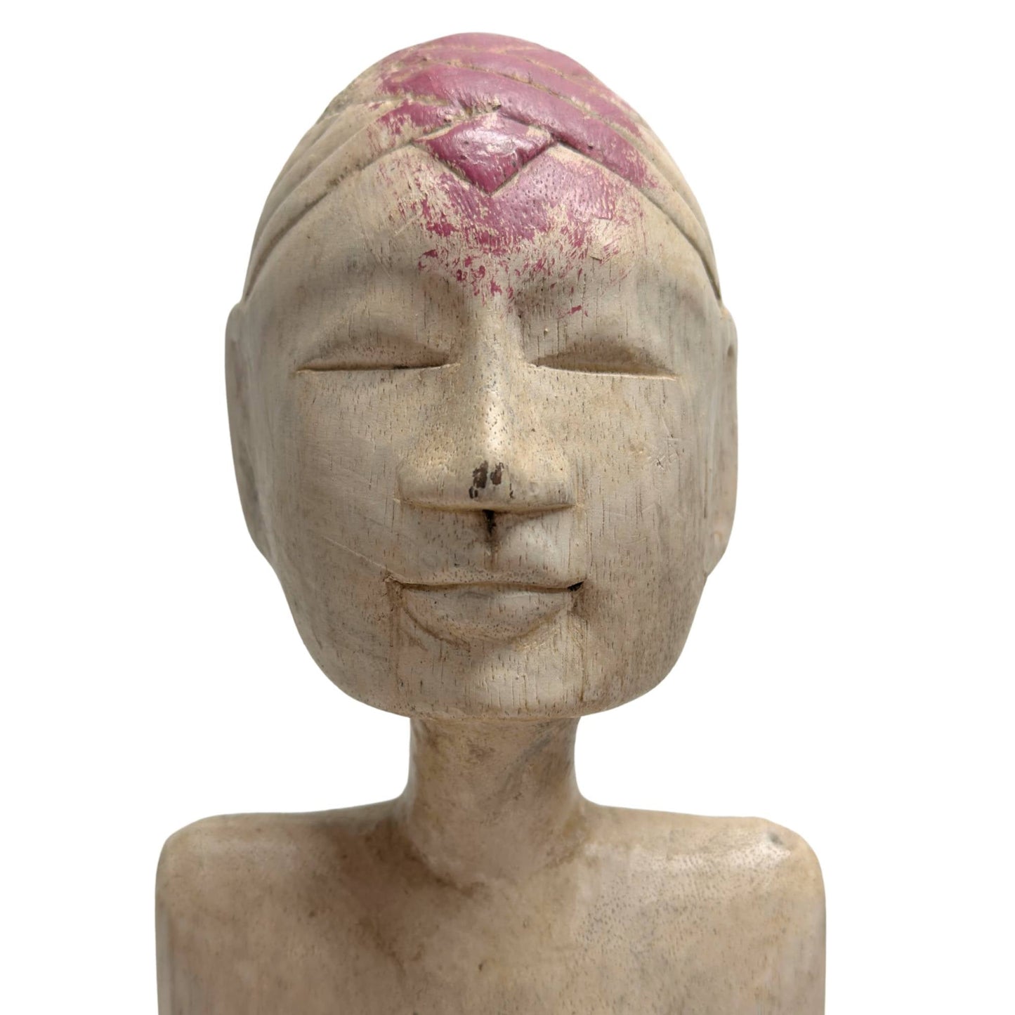 Gezicht van archaïsche voorouderfiguur, Oost-Indonesische tribale kunst