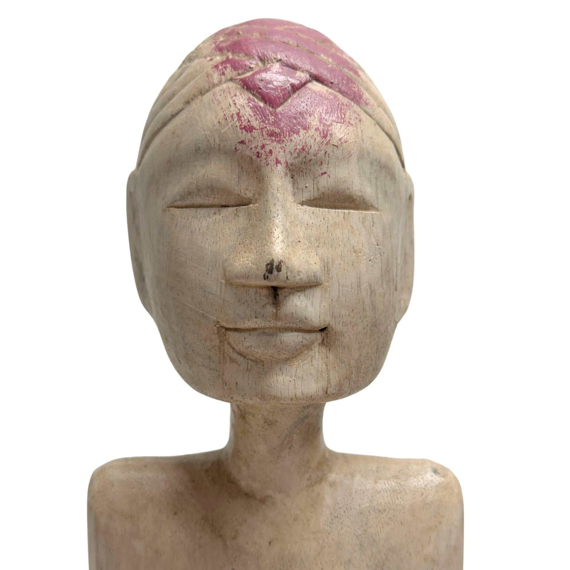 Gezicht van archaïsche voorouderfiguur, Oost-Indonesische tribale kunst
