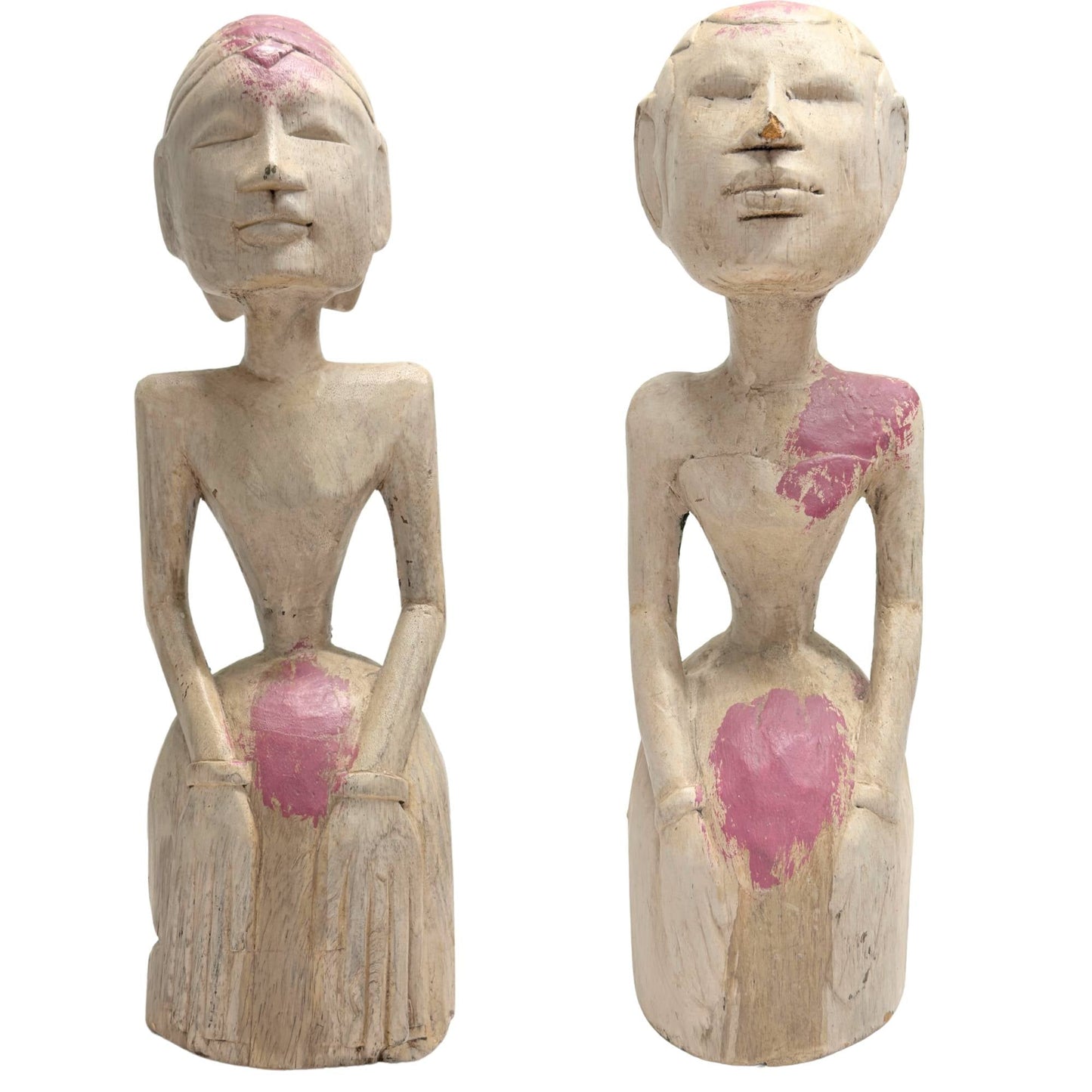 Paar archaïsche voorouderfiguren uit Oost-Indonesië, tribale animistische beelden