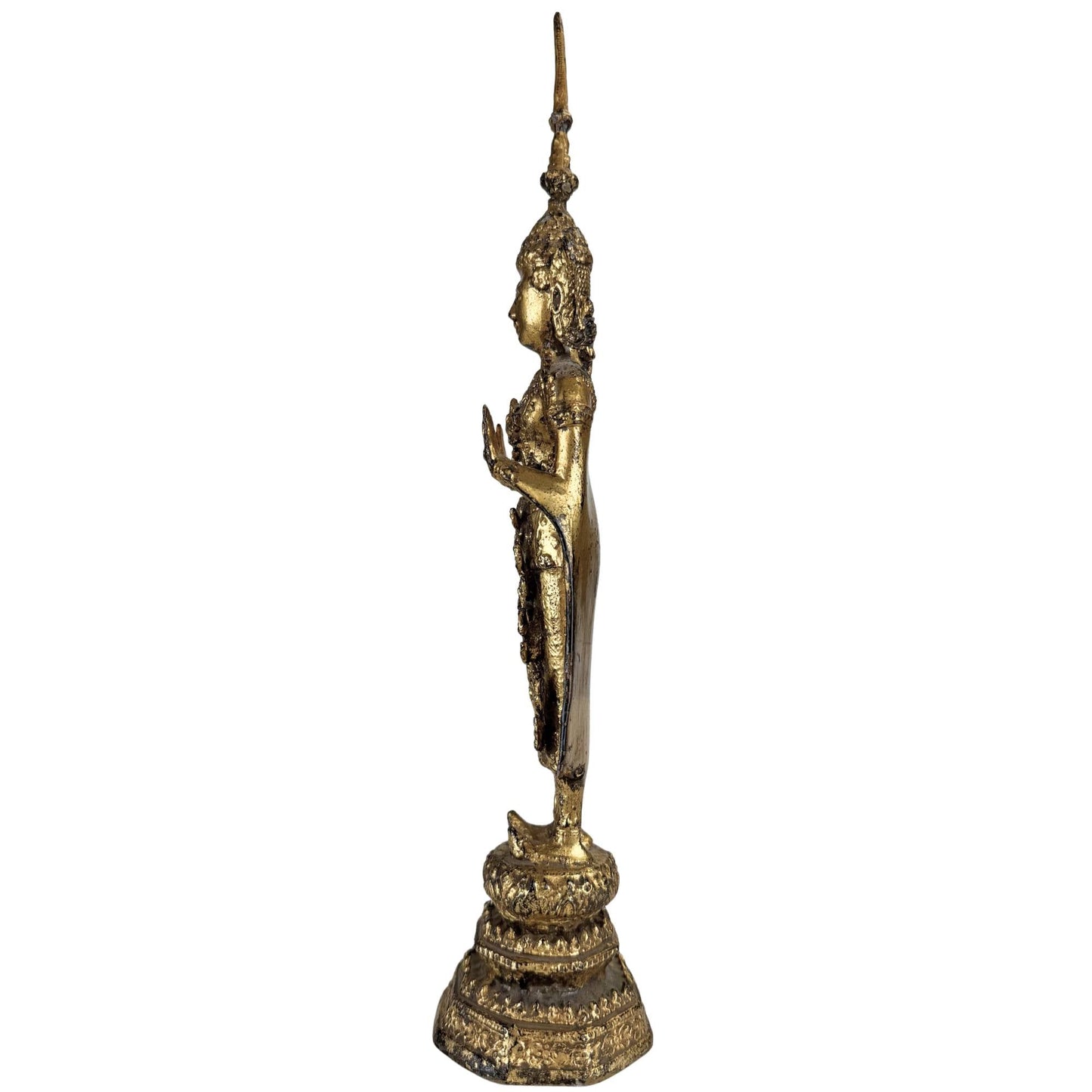 Authentiek Thais tempelbeeld in brons met traditionele verloren-was constructie