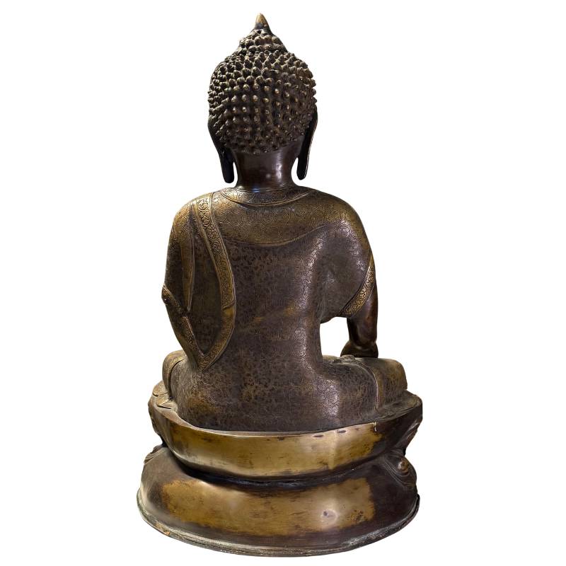Authentieke Himalaya kunst Boeddha sculptuur Malla periode Shah dynastie erfgoed.