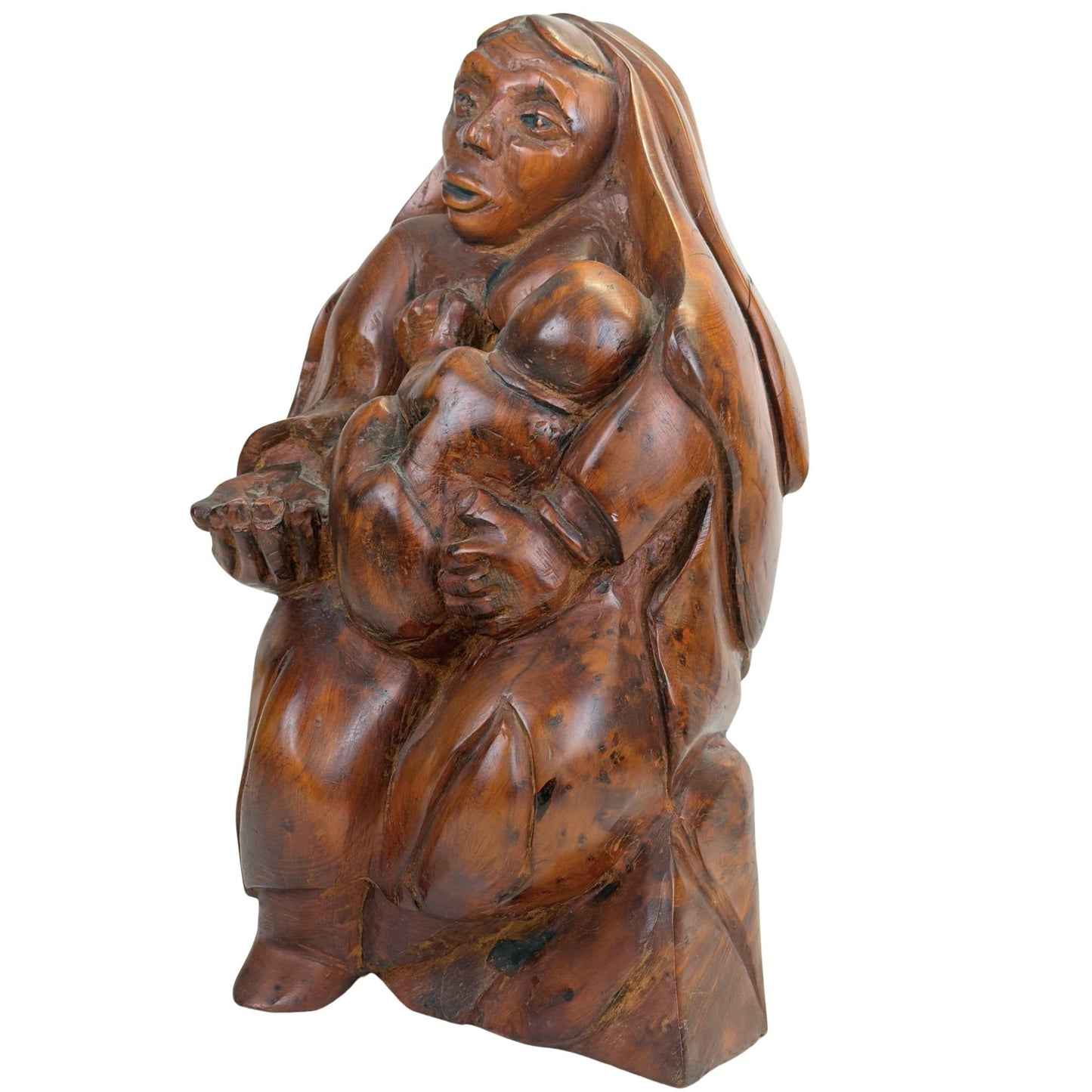 Authentieke houten Madonna met Kind voor verzamelaars van religieuze kunst