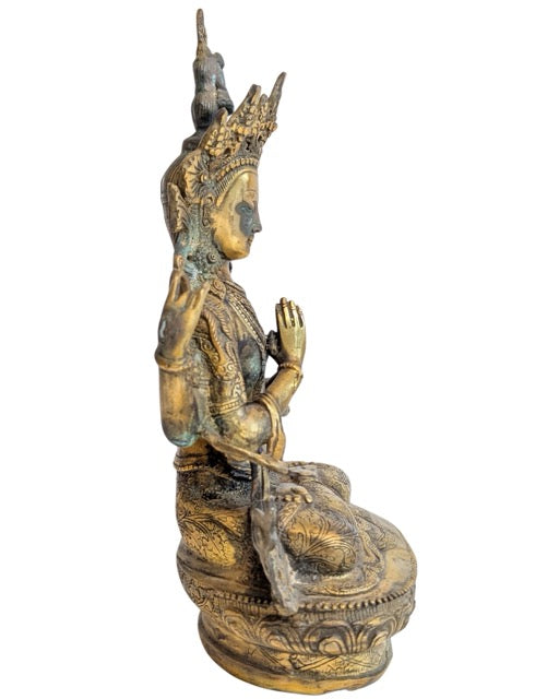 Boeddhistisch bodhisattva beeld Avalokiteshvara van verguld brons