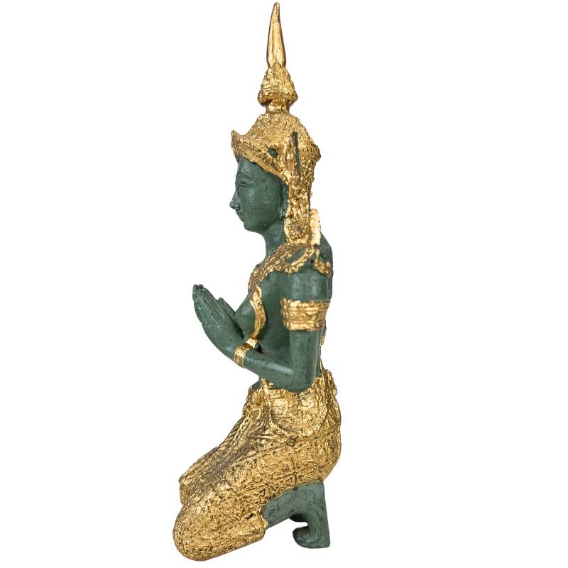 Aziatisch beeld paar knielend Thaise stijl goud patina