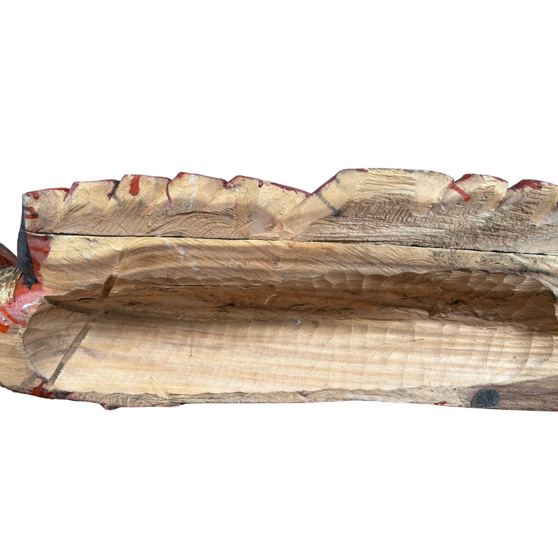 Detail van de handgesneden houten handpalm en vingers van de Birmaanse Boeddha