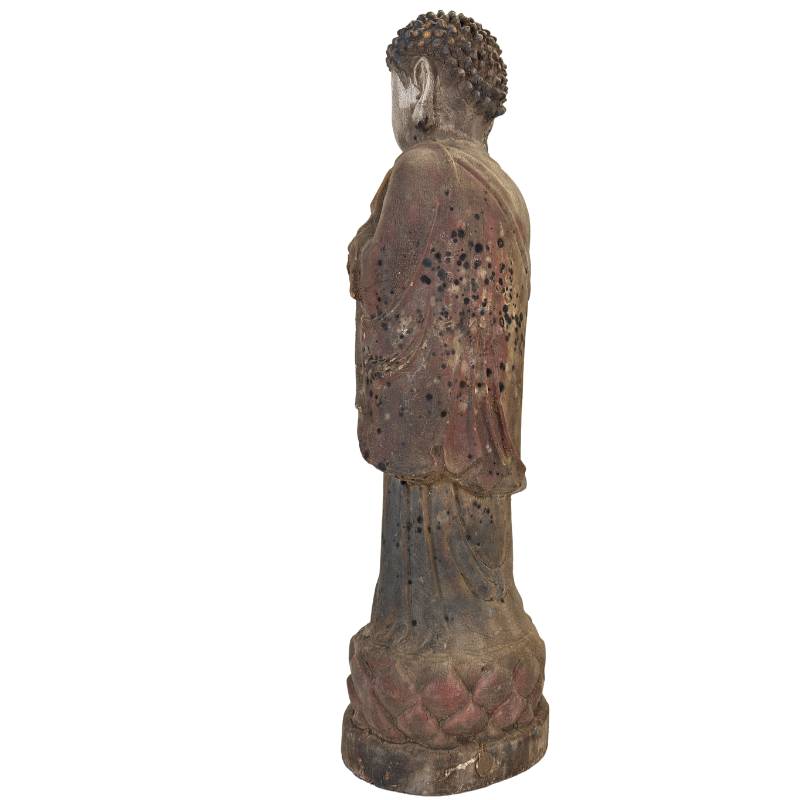 Boeddha beeld van hout uit China Qing-periode antiek