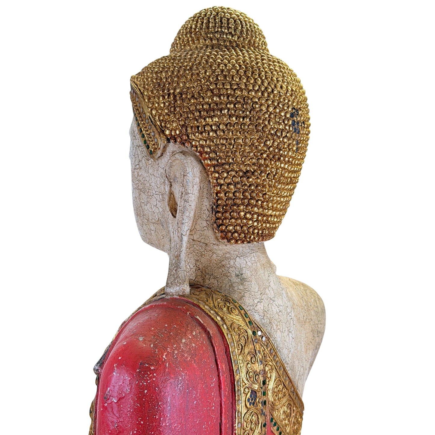 Groot houten Boeddhabeeld uit Myanmar