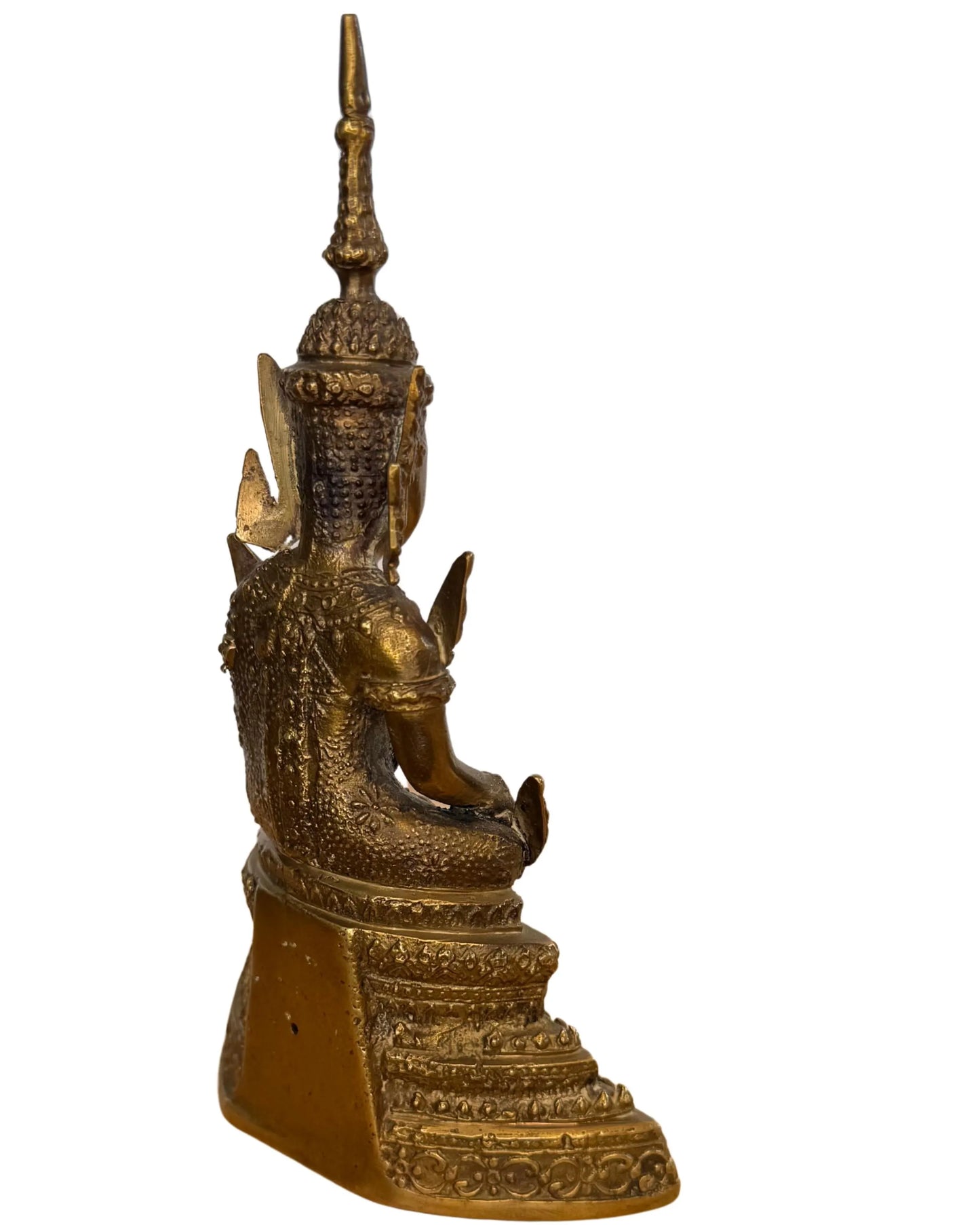 Zittend Boeddha beeld Thailand brons decoratief gouden uitstraling