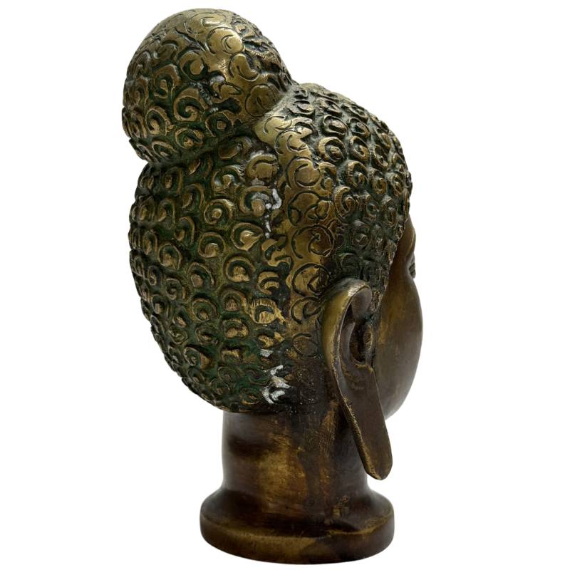 Boeddha hoofd brons India religieuze kunst beeld