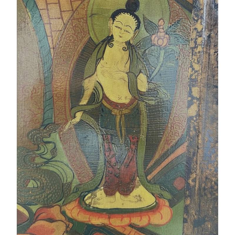 Boeddha thangka paneel spirituele wanddecoratie Aziatische kunst