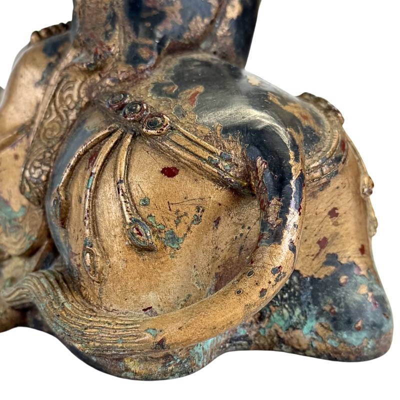 Boeddhistische Arhat op buffel in Himalaya bronzen beeld