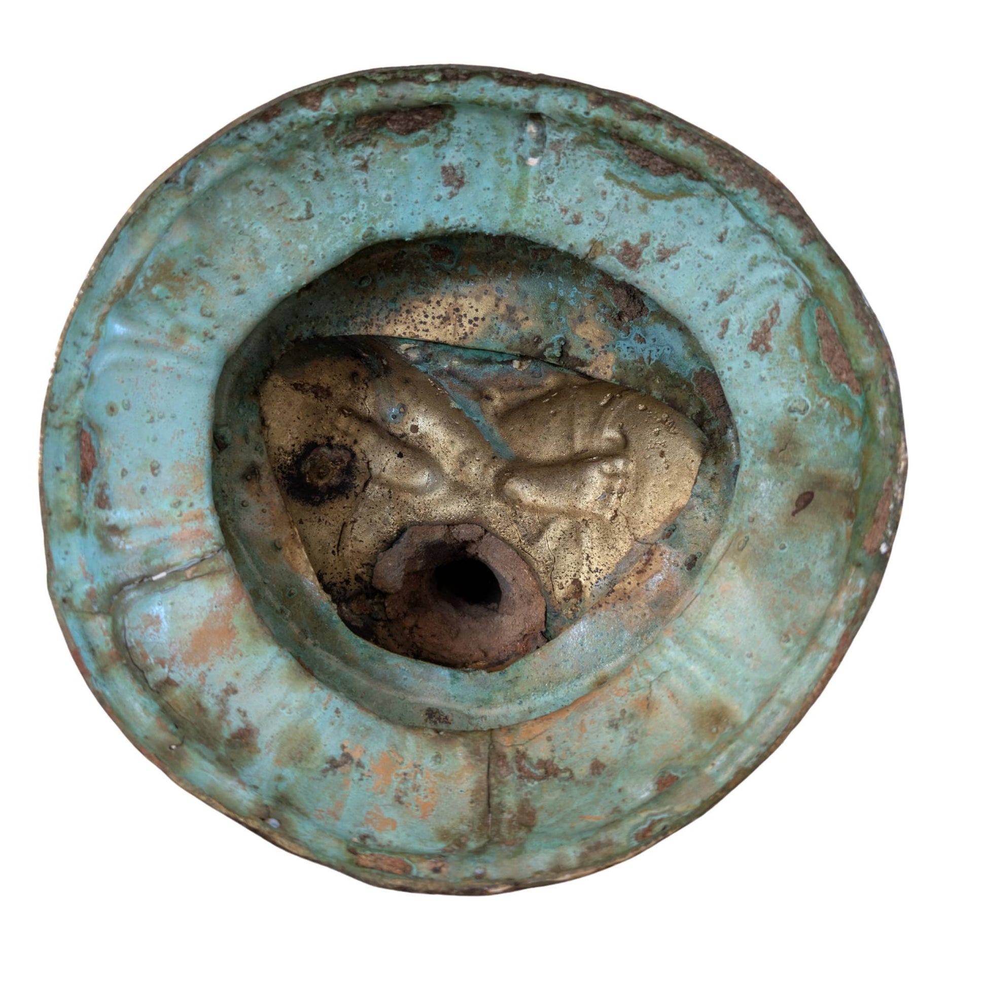 Bronzen Avalokiteshvara met zichtbare resten van oude vergulding