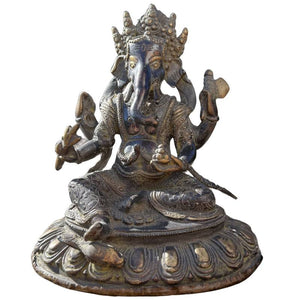 Ganesha Bronzen Beeld – God van Wijsheid & Succes – Handgemaakt 20 hoog