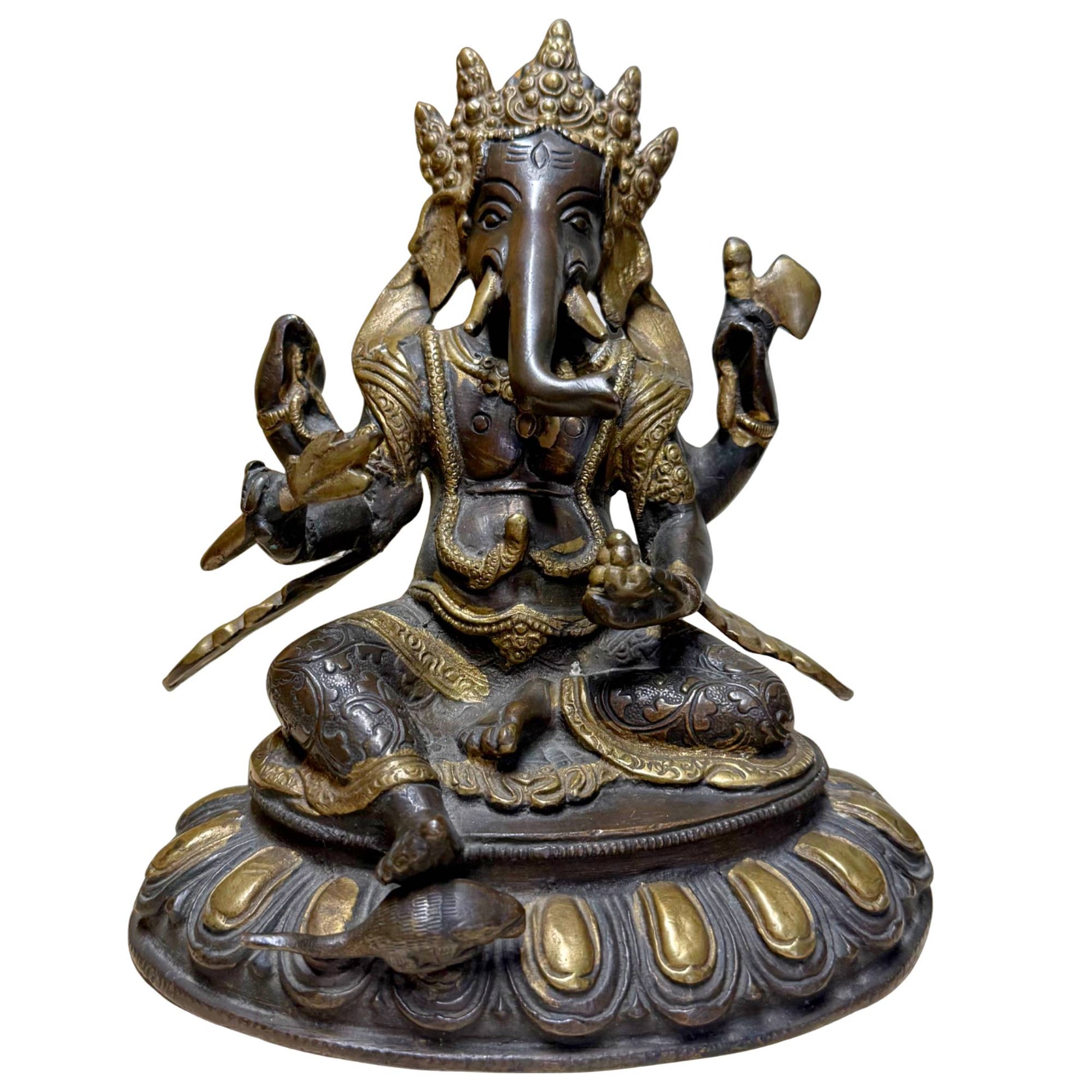 Bronzen Ganesha beeld als symbool voor voorspoed, wijsheid en het wegnemen van obstakels