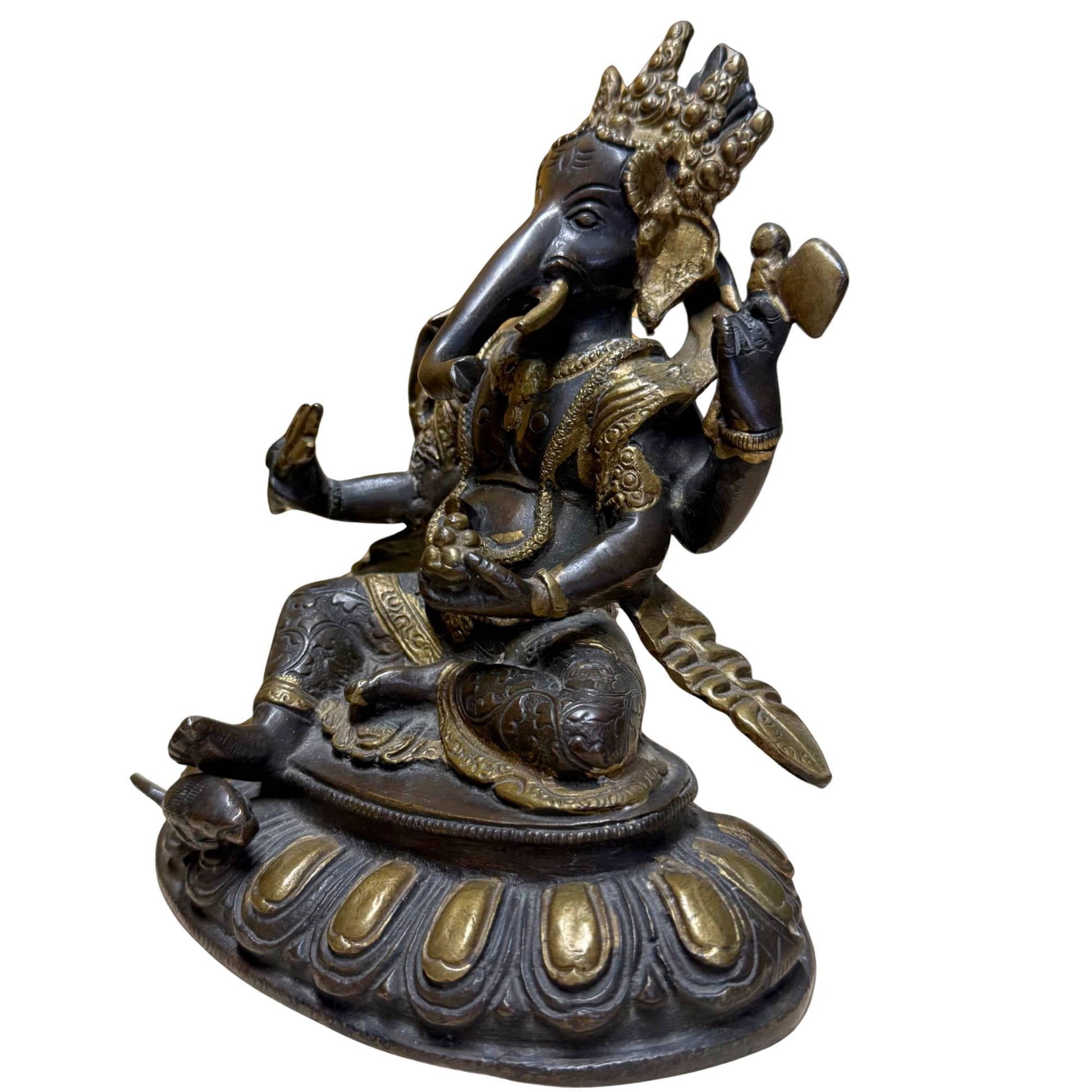 Bronzen Ganesha beeld dat staat voor het wegnemen van obstakels en positieve energie