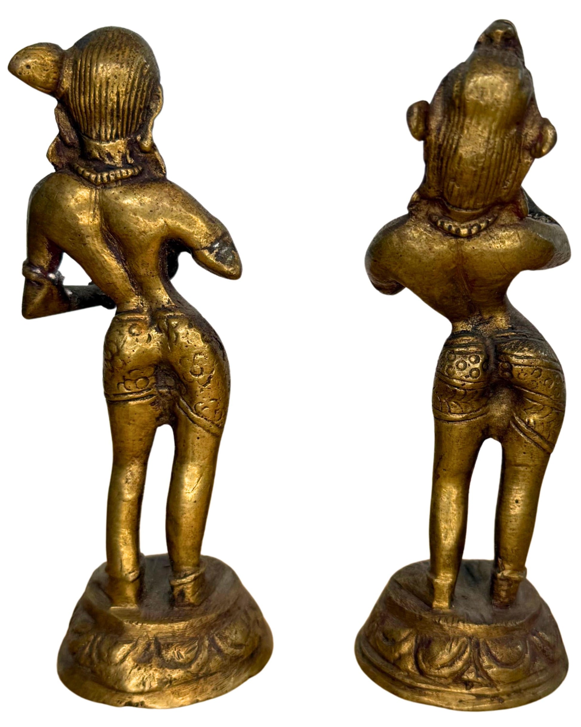 Bronzen hindoe altaar figuren paar detail en afwerking