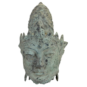 Bronzen Hoofd van Vishnu Java, Majapahit-traditie, mogelijk 14e–16e eeuw