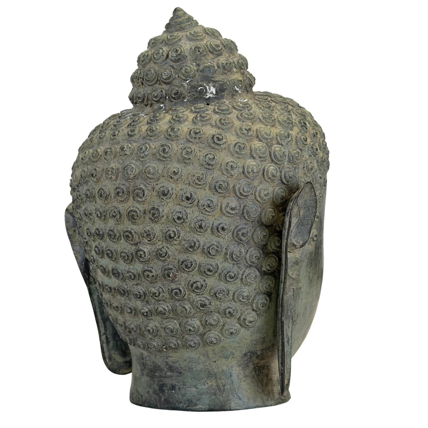 Spiritueel bronzen Boeddha hoofd in traditionele U Thong stijl