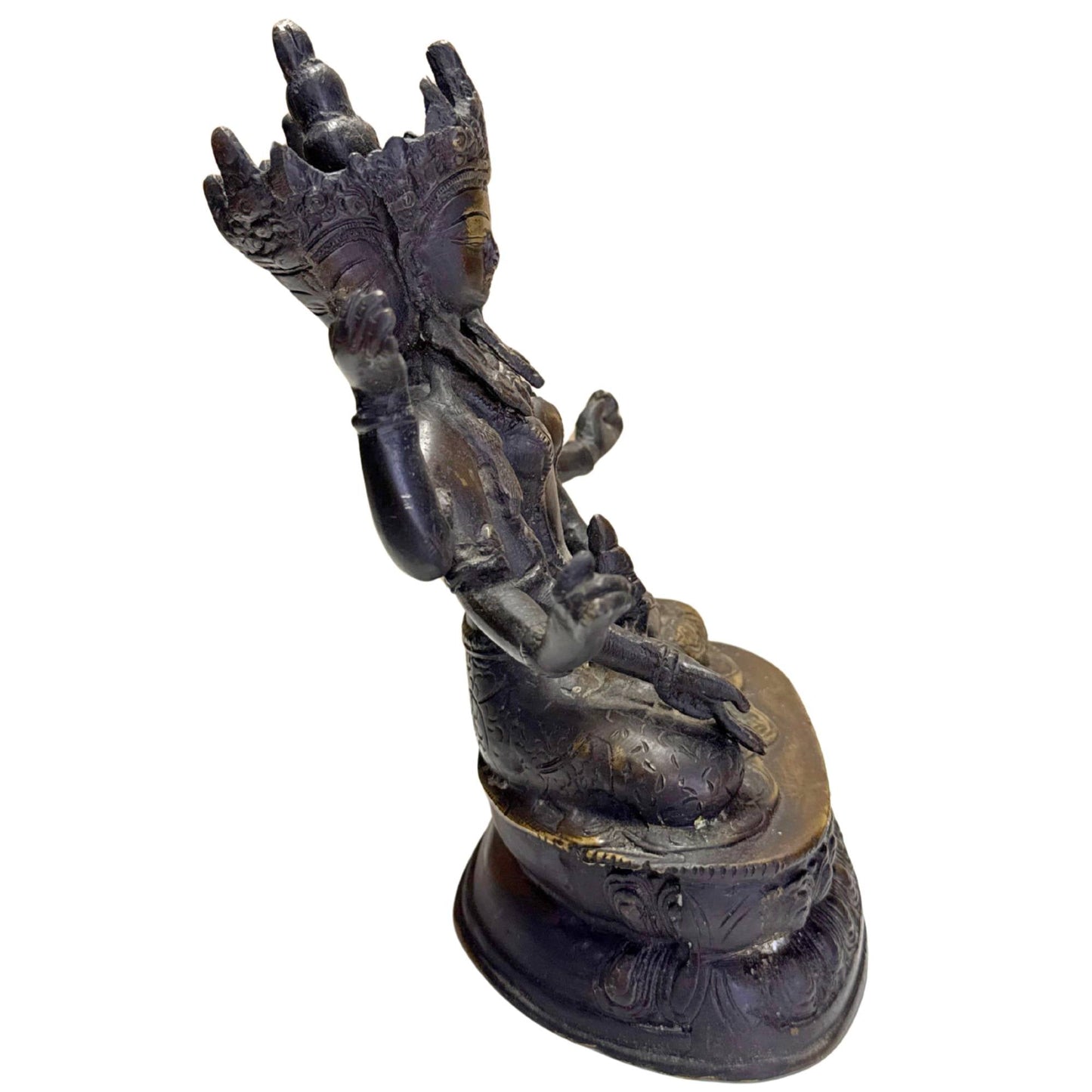 Bronzen Ushnishavijaya langleven godin met beschermende boeddhistische symboliek