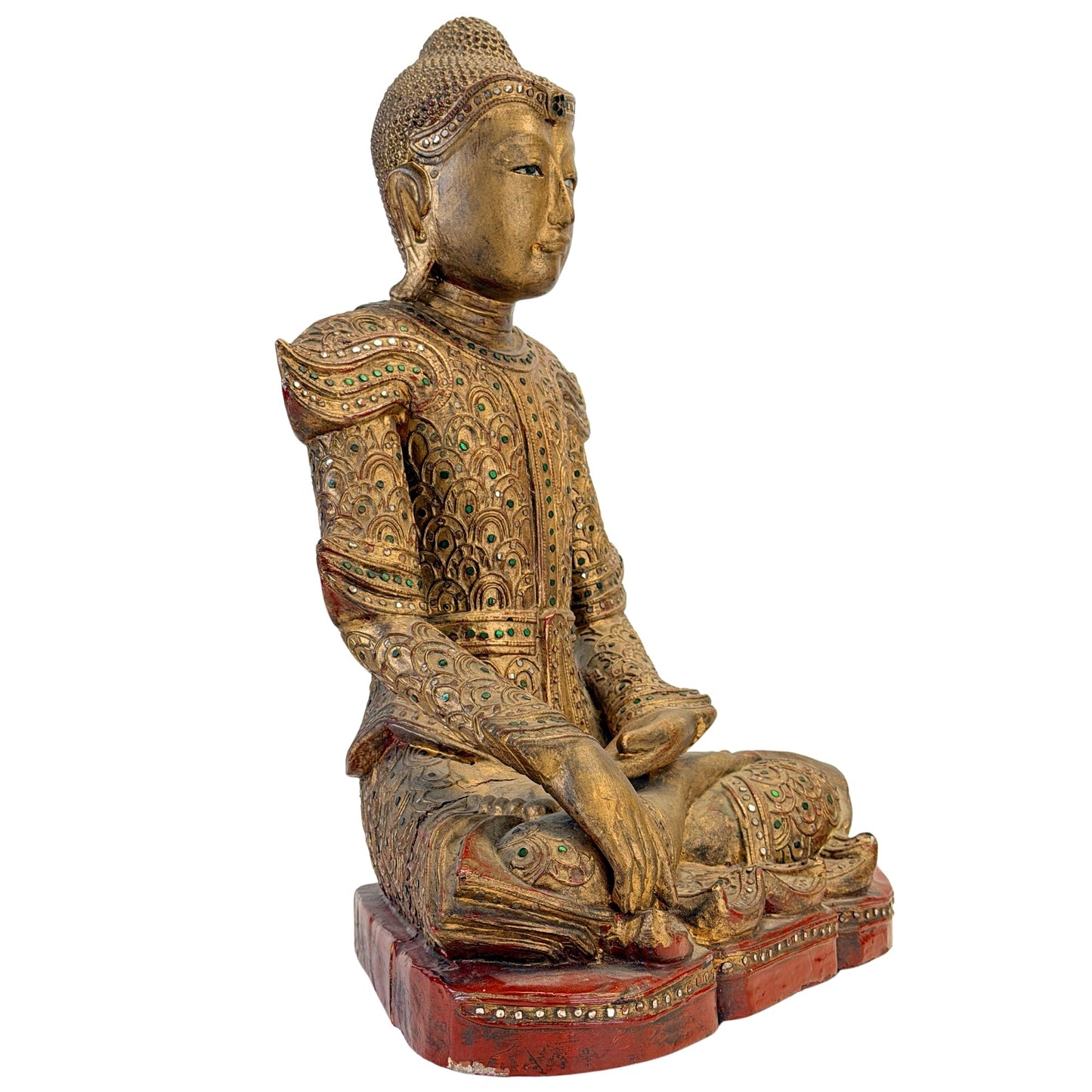 Burmese Jambupati Buddha in the Mandalay tradition, front right three-quarter view