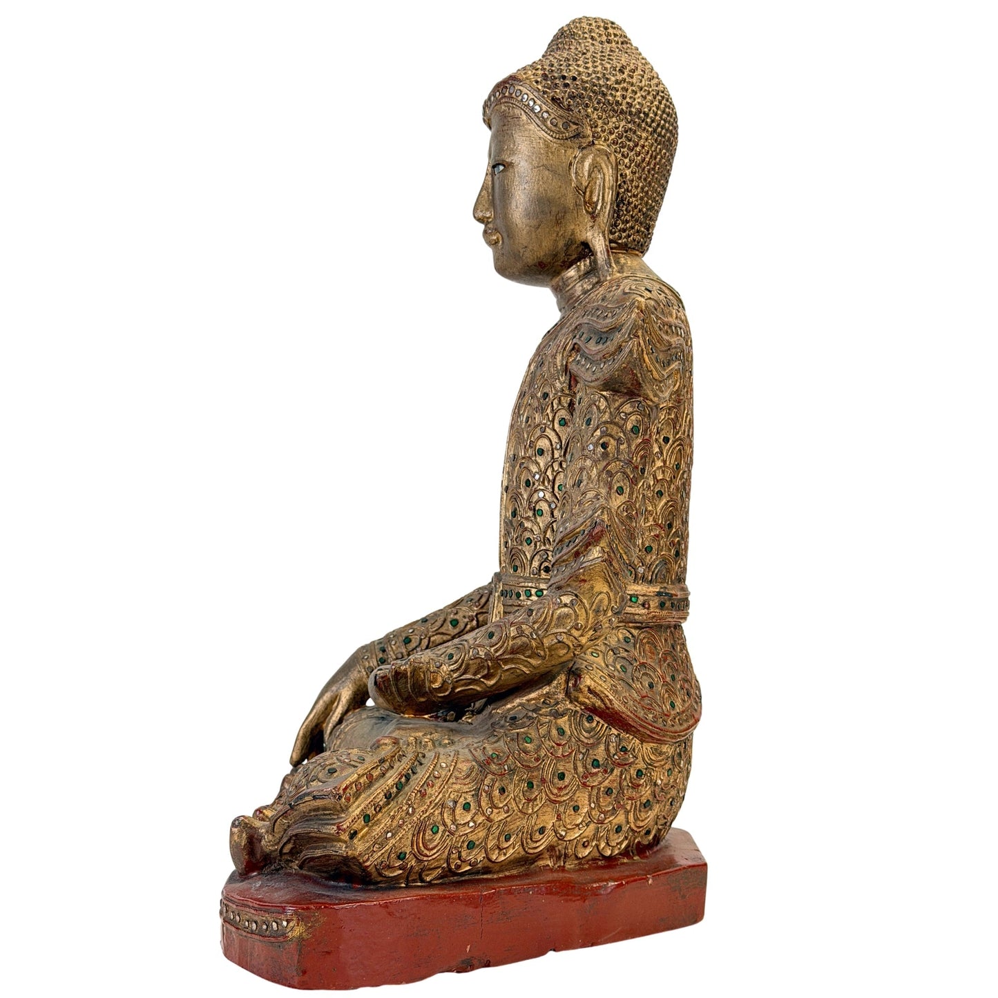 Left profile of the antique Jambupati Buddha in the Mandalay tradition