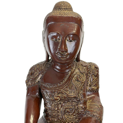 Right facial profile of the antique Burmese Mandalay Buddha