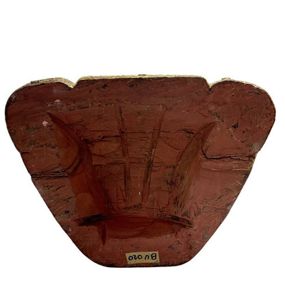 Underside and reverse collection-mark detail of the antique Burmese Mandalay Buddha
