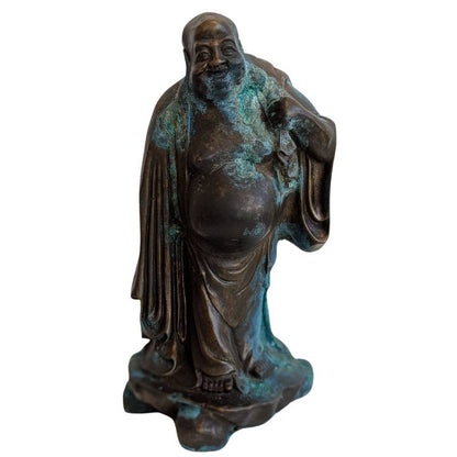 Chinese Bronze Budai with Deep Patina – Early Qing Style – front view