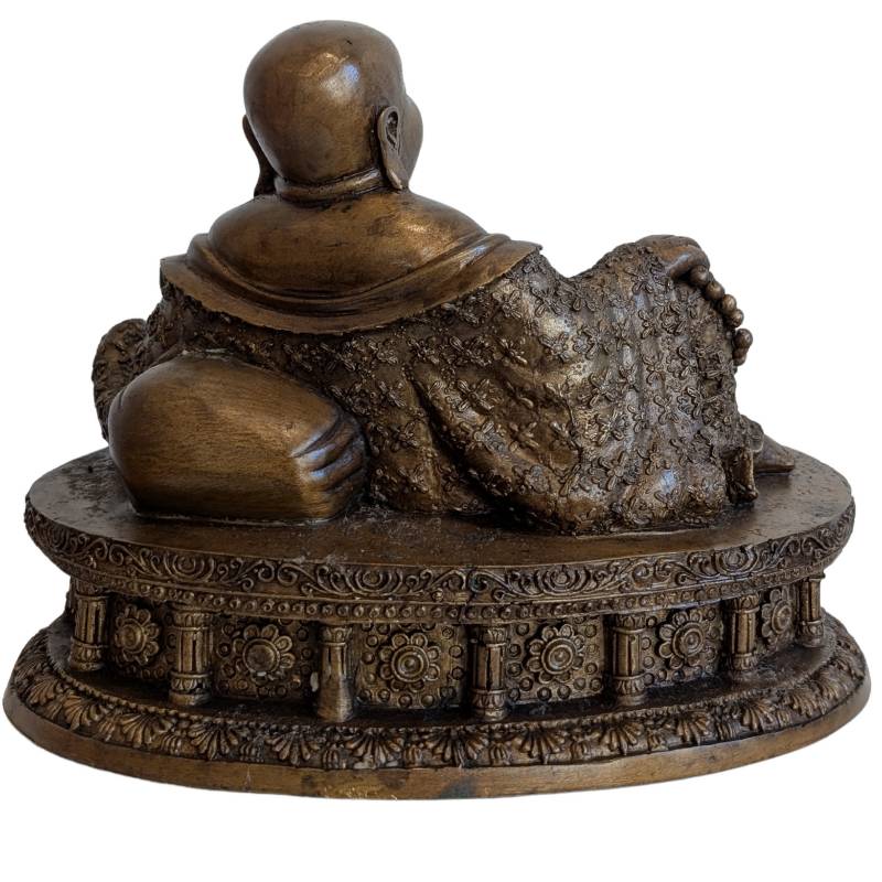 Chinese Bronze Budai – Laughing Buddha of Prosperity – rear view