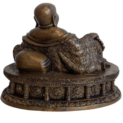 Chinese Bronze Budai – Laughing Buddha of Prosperity – rear view