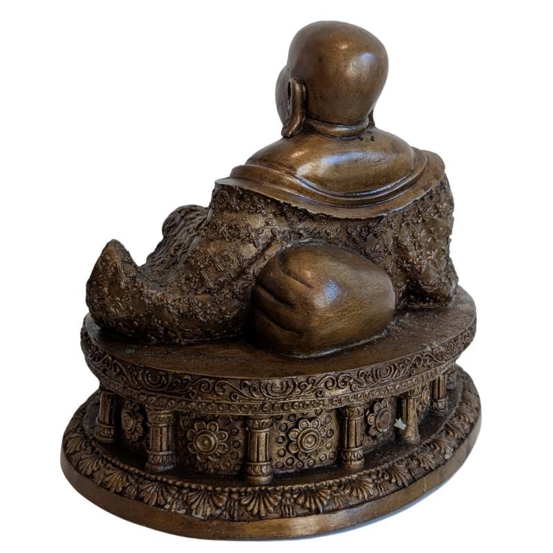 Chinese Bronze Budai – Laughing Buddha of Prosperity – right three-quarter rear view