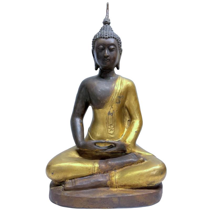 Chinese bronzen meditatie Boeddha in dhyana mudra, Yongle-stijl revival, gesloten basis