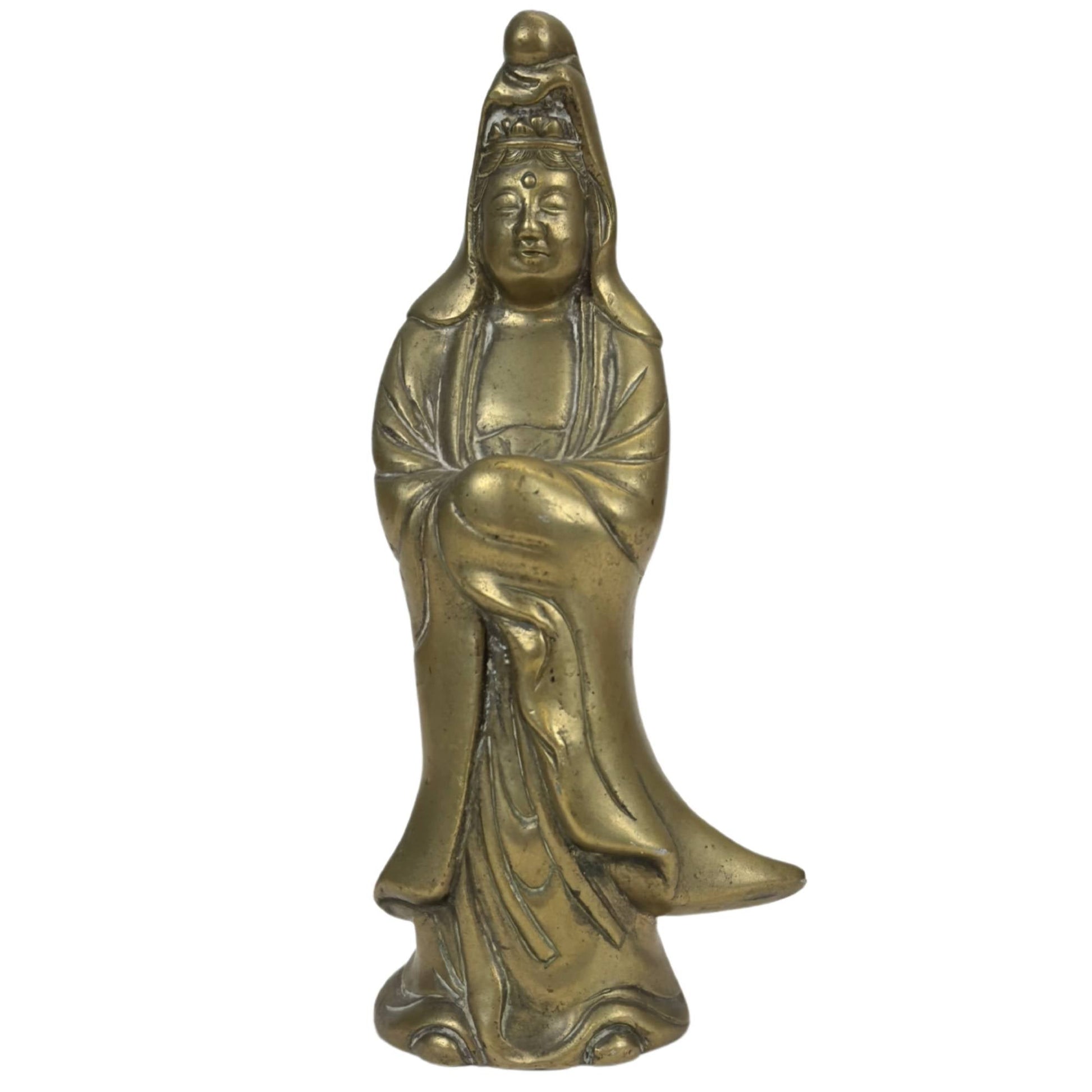 Chinese Guanyin beeld van brons met symboliek van compassie en bescherming